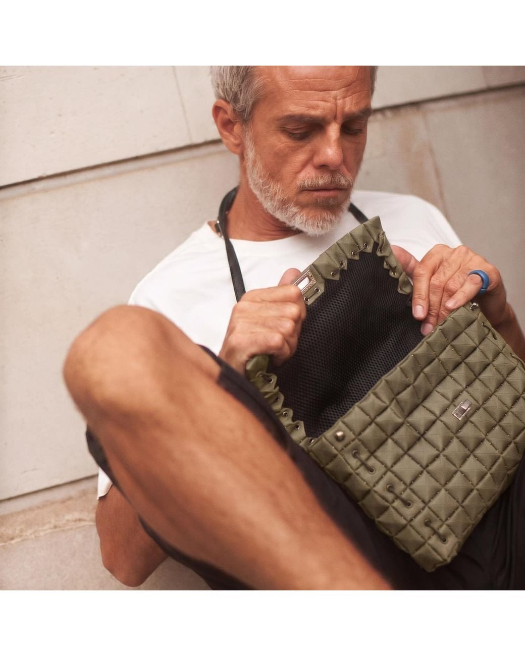 Monade Metallic Clutch Bag Matte Taiga
