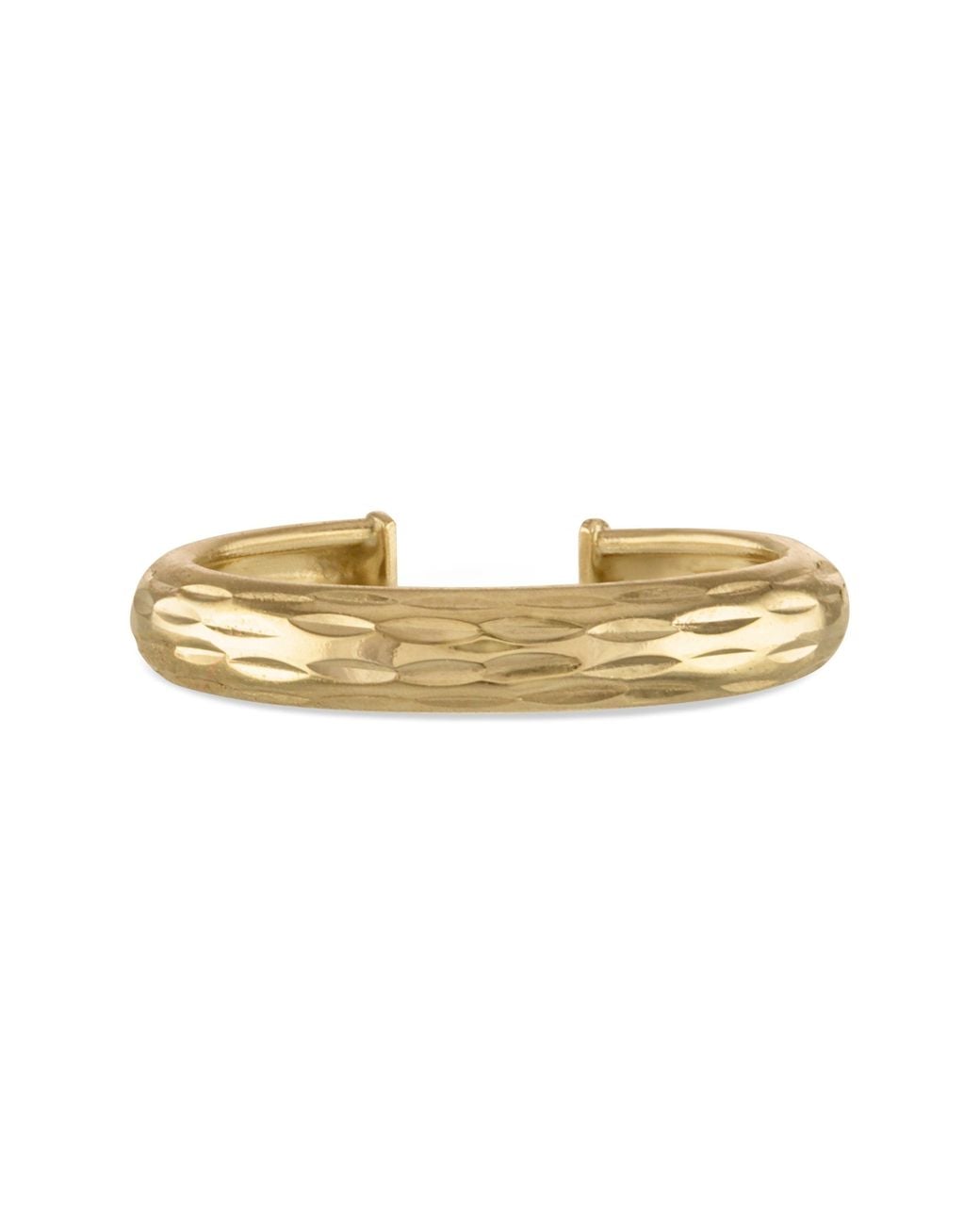 Zahav Jewelry Metallic 14K Solid 2Mm Wide Diamond Cut Ear Cuff