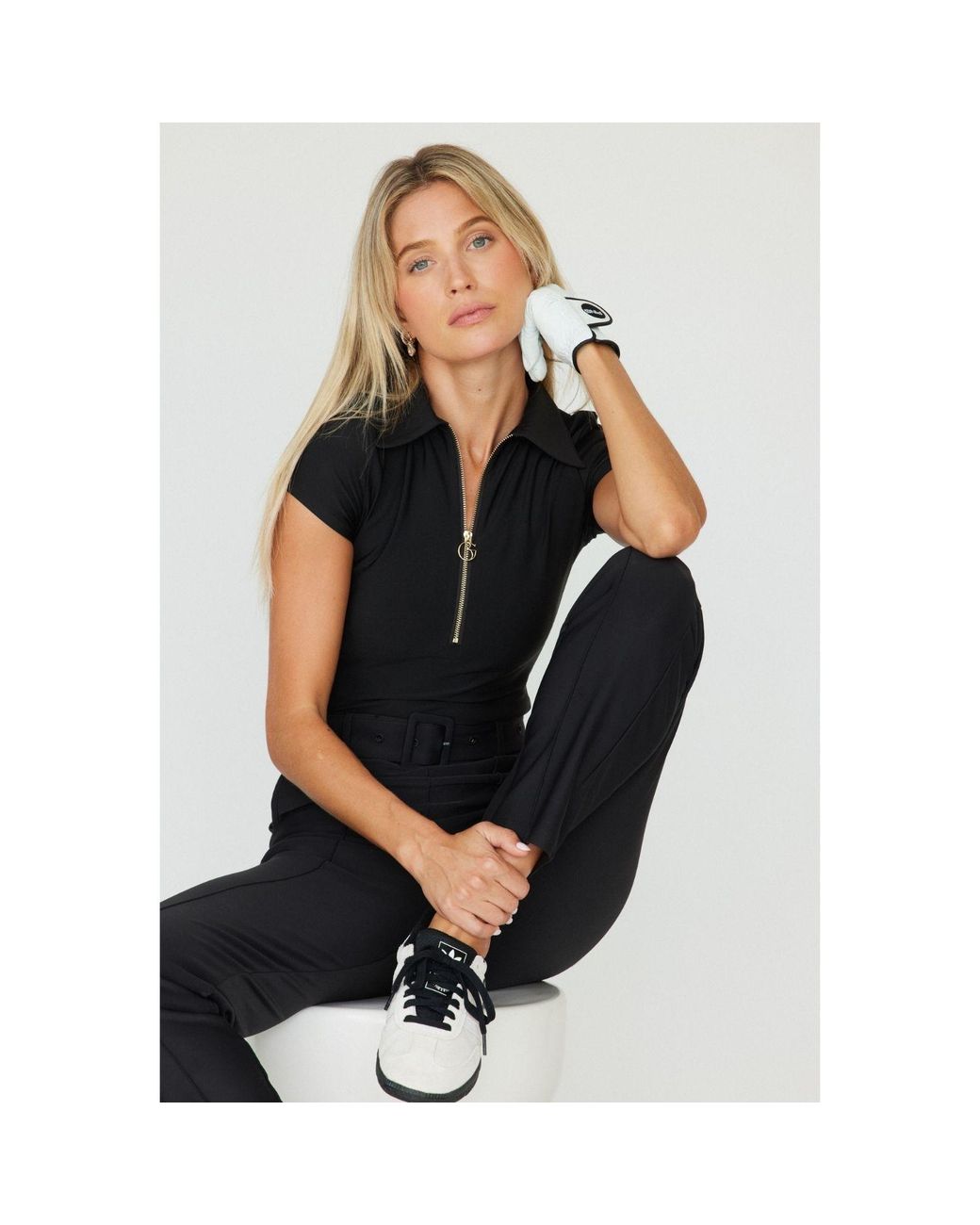 Goldie Byrd Black Belted Hybrid Pants