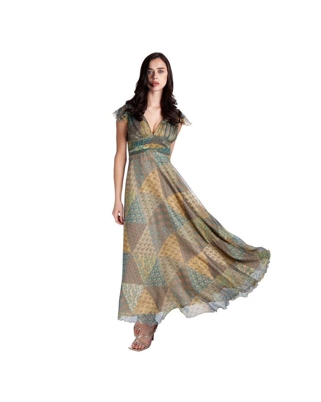 Sofia Tsereteli Green Crepon Silk Dress