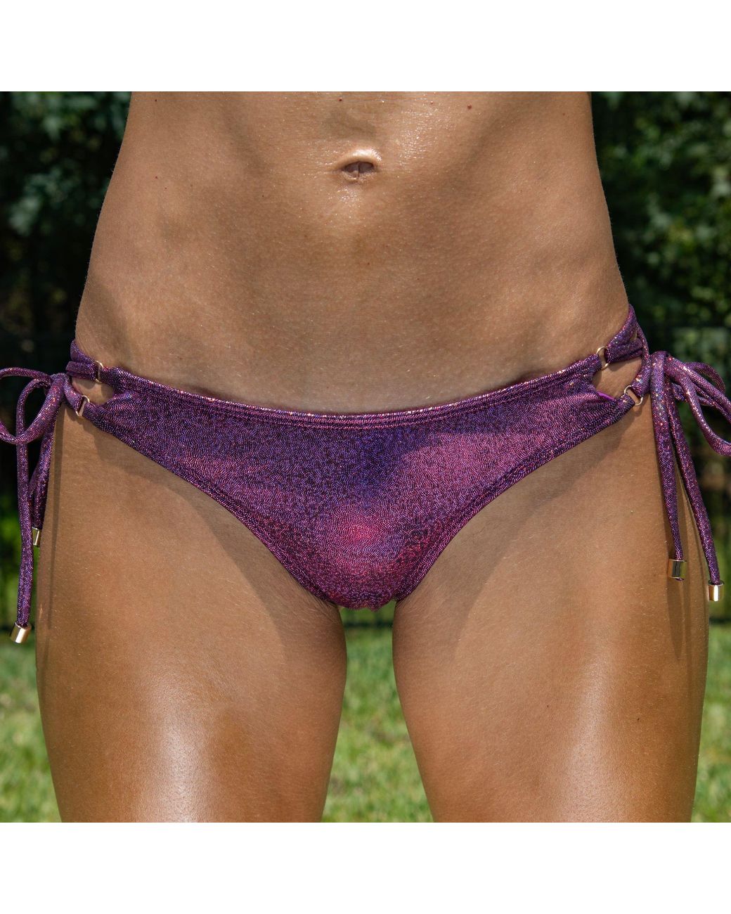 Enez Swim Purple Eden Adjustable Scrunch Bikini Bottom