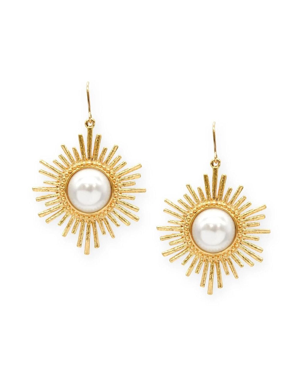 Grosse Metallic Pearl Drop Earrings, Series Future Floral