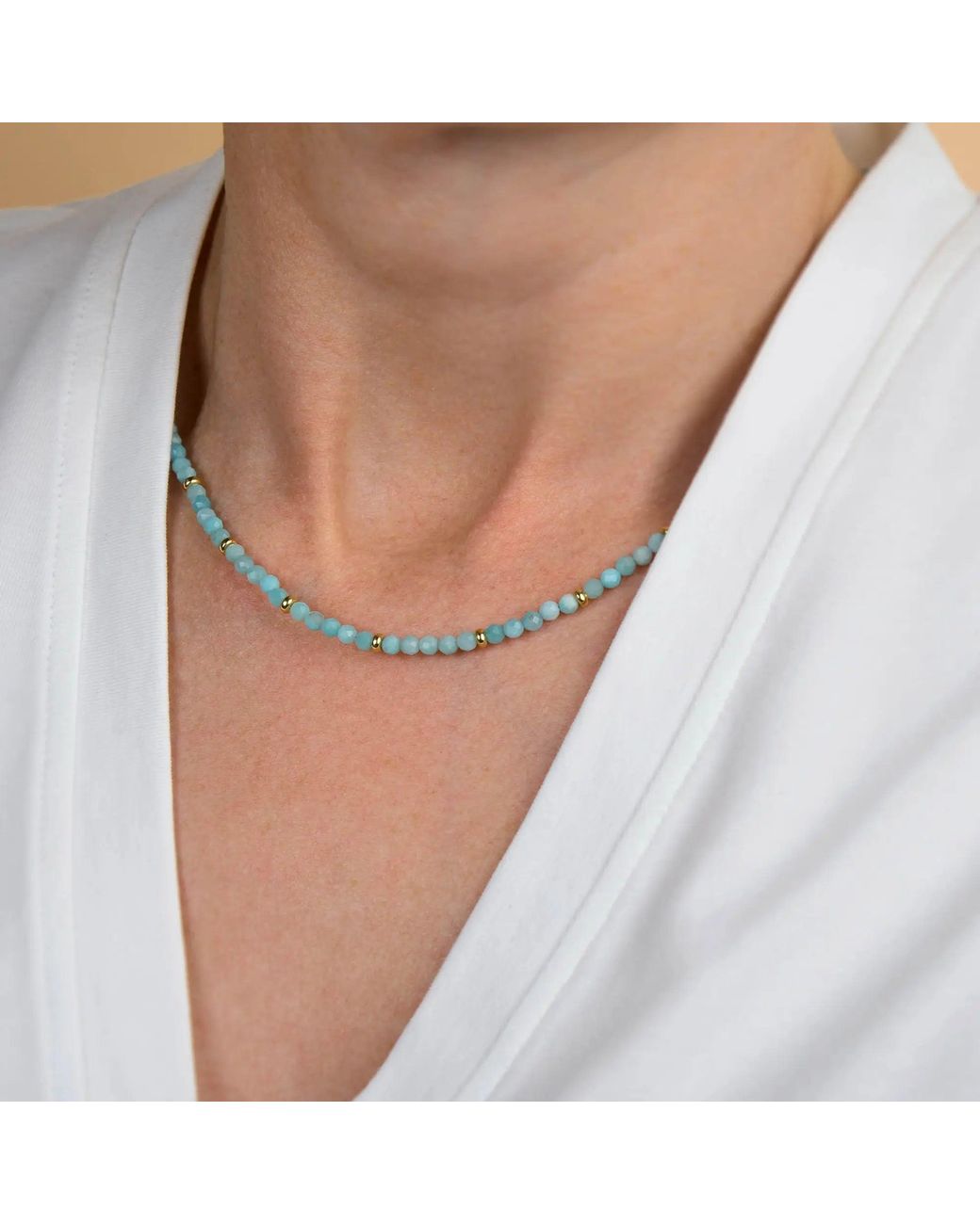 Nellou Jewellery Metallic Amazonite Orbit Necklace