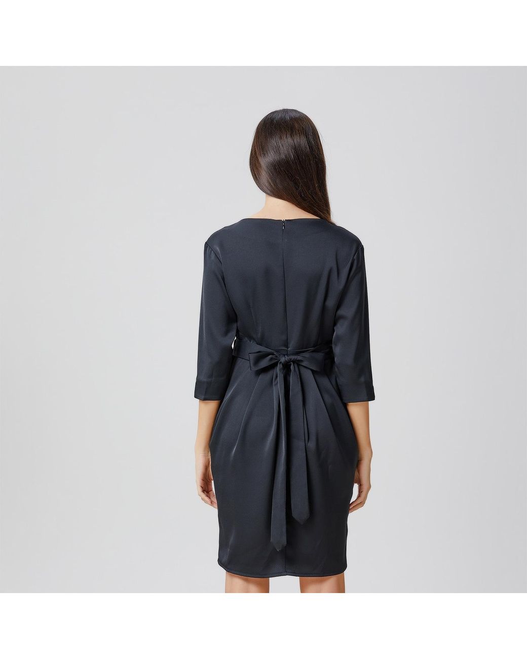 Smart and Joy Black Pegged Dress With Pleats