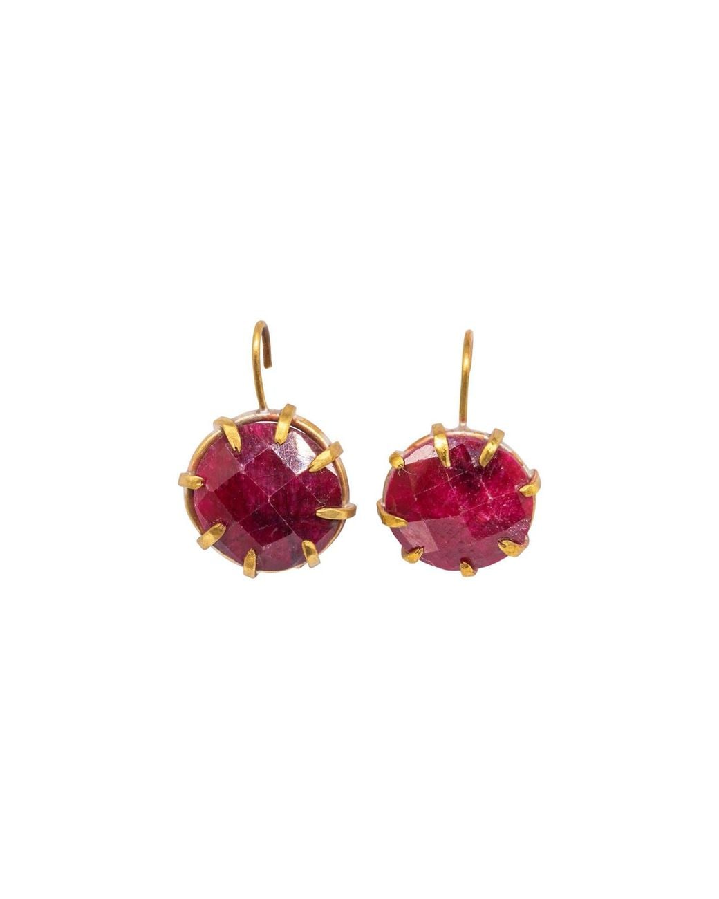 Lily Flo Jewellery Red Sereia Ruby Drop Earrings