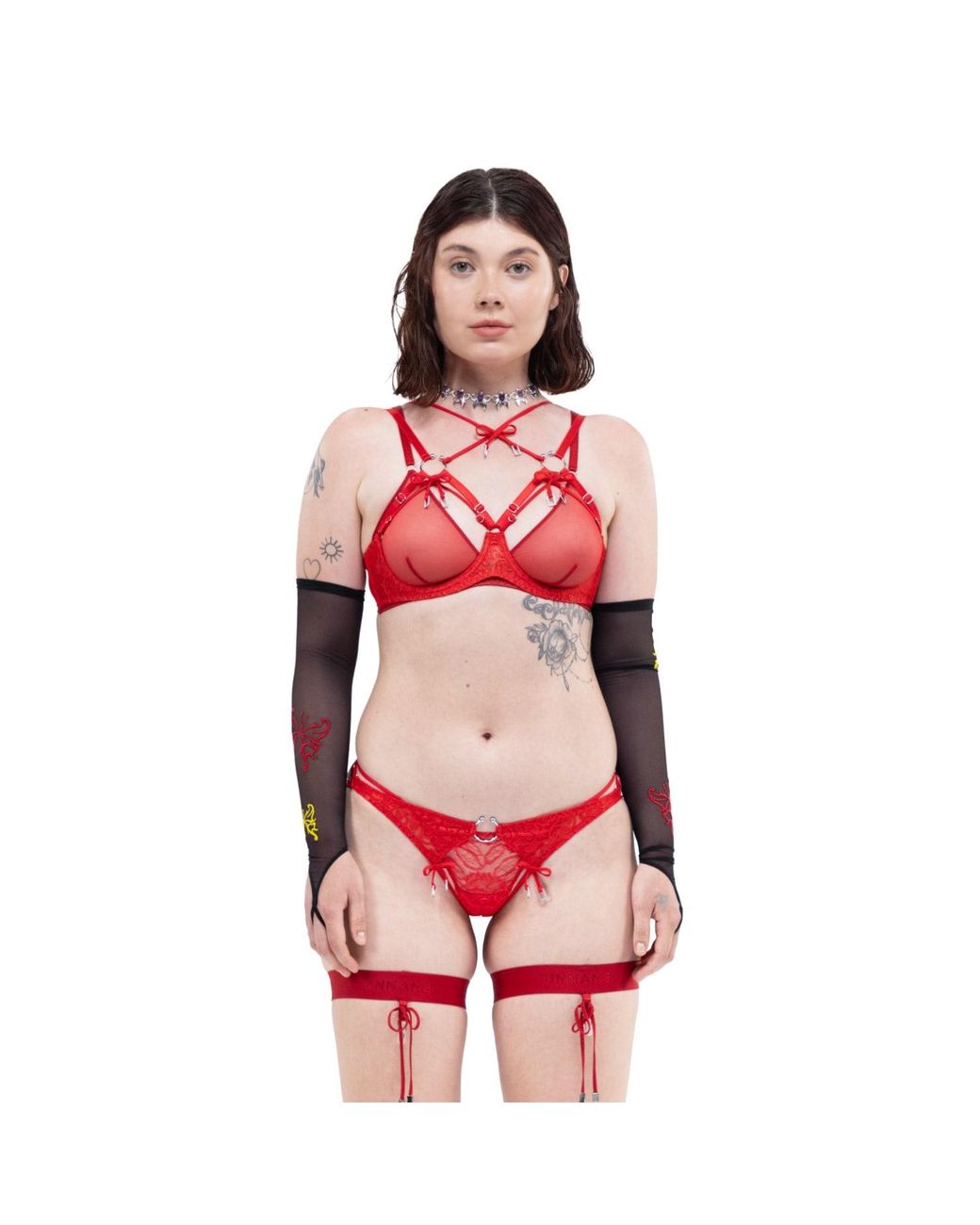 Zhilyova Red Aurora Bright Open Cup Bra
