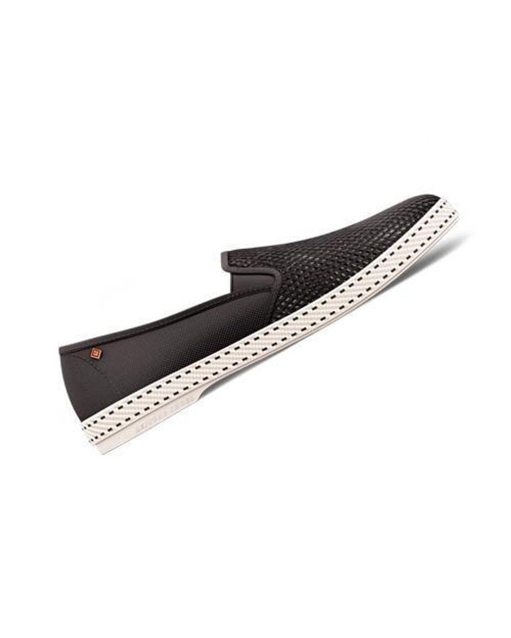 Rivieras Black Classic Cotton Canvas Slip-On Loafer With Laces