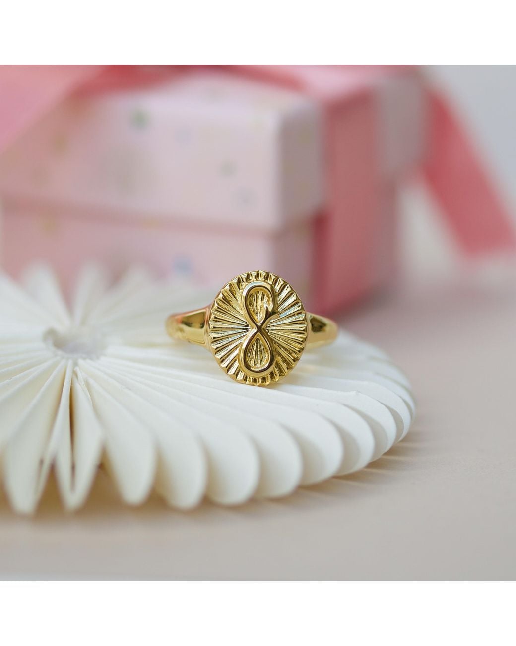 With Love Darling Metallic Infinity Signet Ring