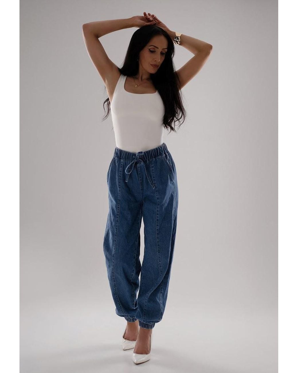 I AM DENIM Blue Featherflex Baggy Jeans