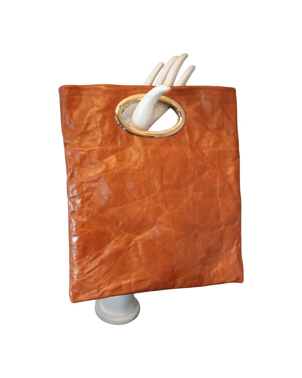 Romer Millinery Orange Morphy Moldable Clutch Bag Leather With Handle