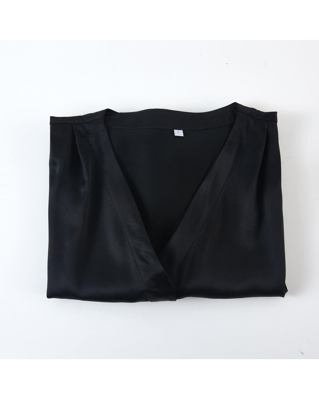 Soft Strokes Silk Black Pure Mulberry Silk Top Regular Fit