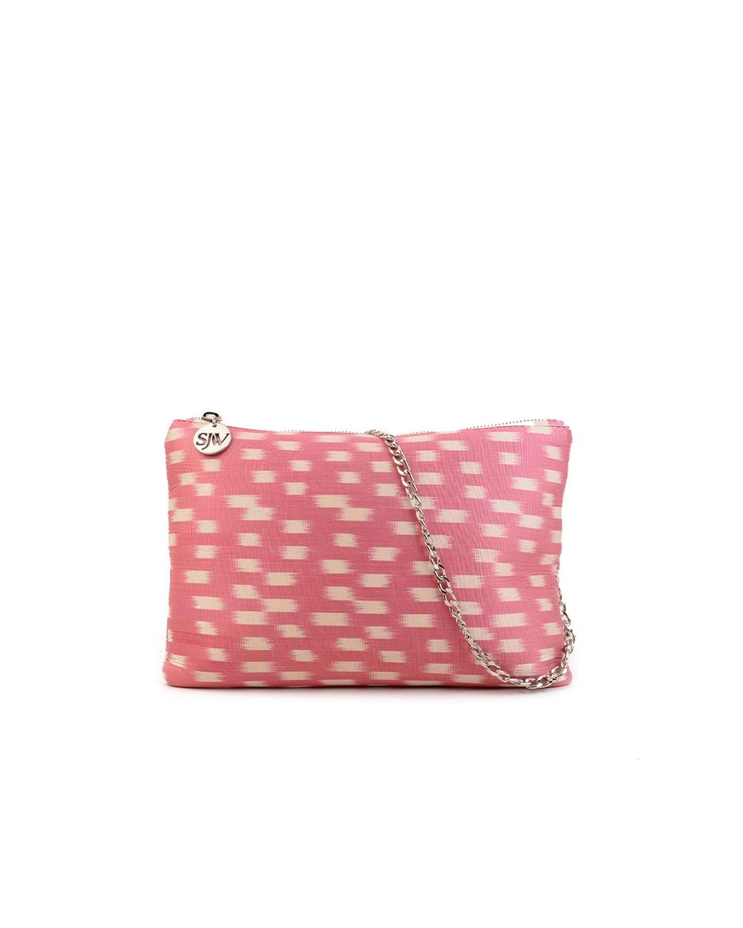 SJW BAGS LONDON Pink Aquila Ikat Clutch Bag