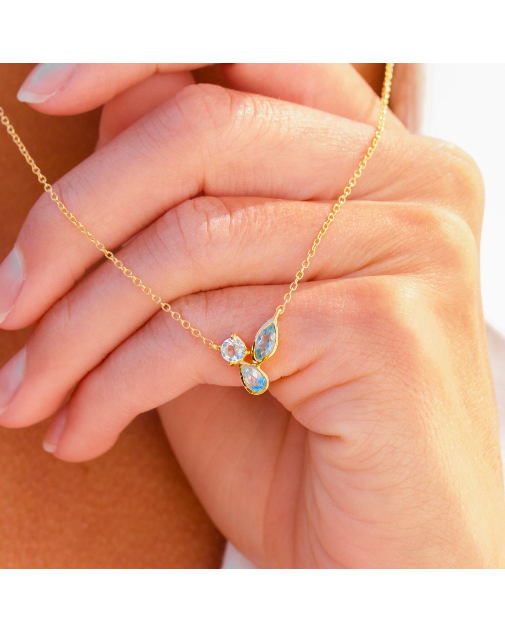 With Love Darling Metallic Water Drop Splash Necklace