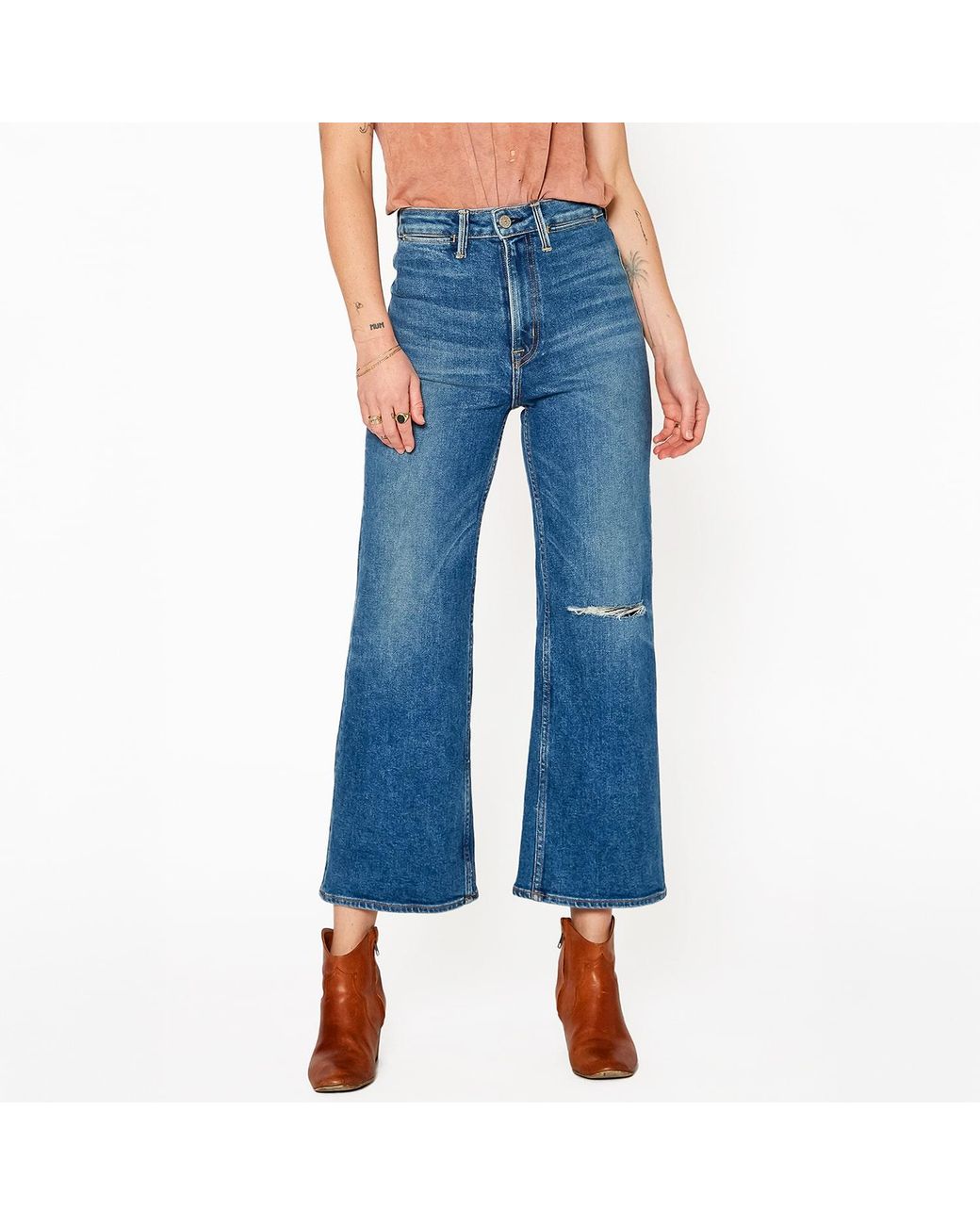 NOEND Blue Queen Wide Leg Crop Jeans