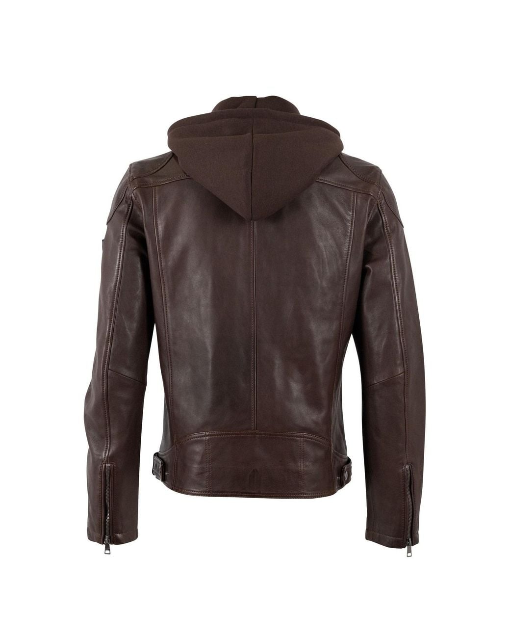 Mauritius Brown Muscle-Fit Leather Jacket With Removable Full Insert Biko for men