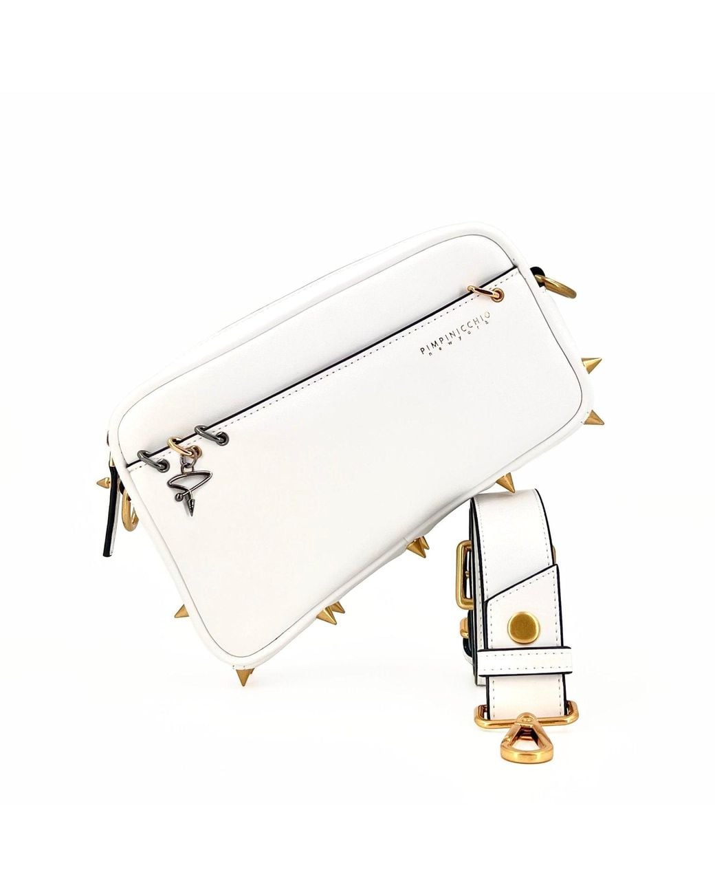 Pimpinicchio New York White Asymmetrical Belt Bag for men