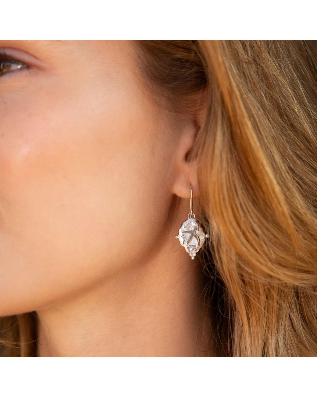 Seven Saints Metallic Aquarius Vintage-Style Dangle Earrings, Plated