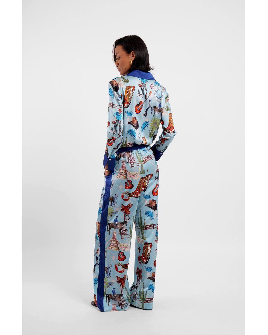 Jessica Russell Flint Blue Blazer Shirt
