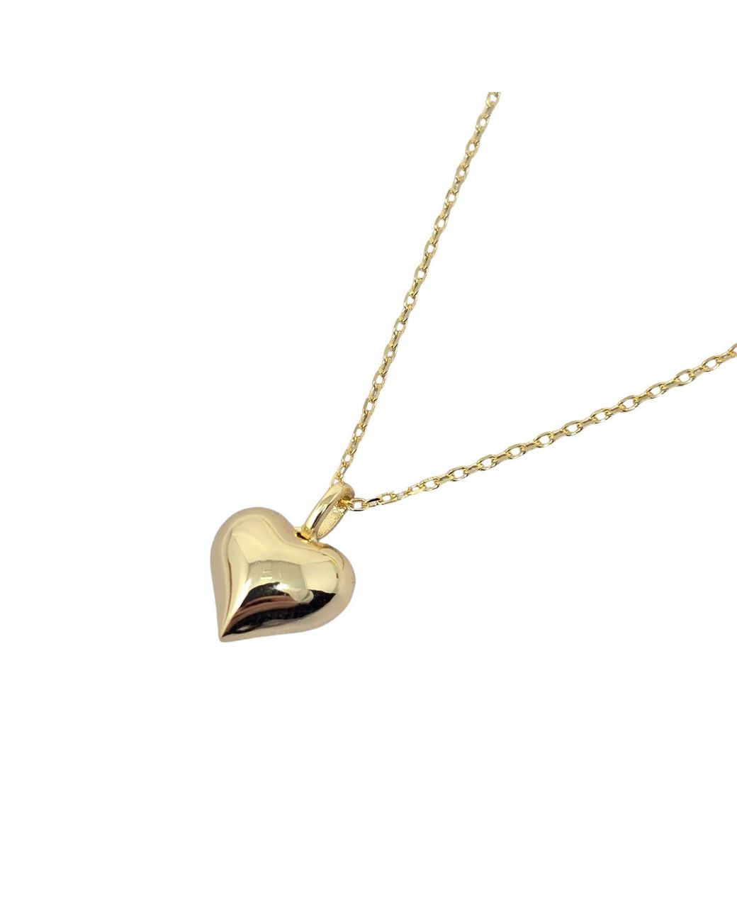 Sophelia Metallic Plated Puffed Heart Pendant Love Charm Necklace