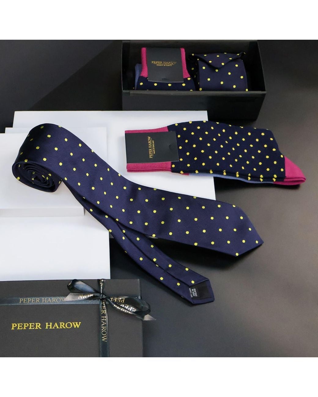 Peper Harow - Made in England Black Tie Gift Box for men
