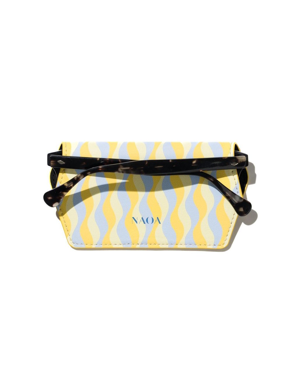 Naoa Yellow Slim Glasses Case Waves Print
