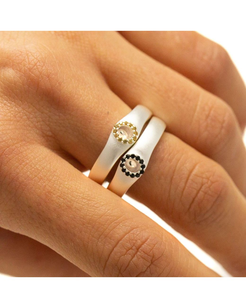 NASI SILVER White Rebirth Ring- Onyx