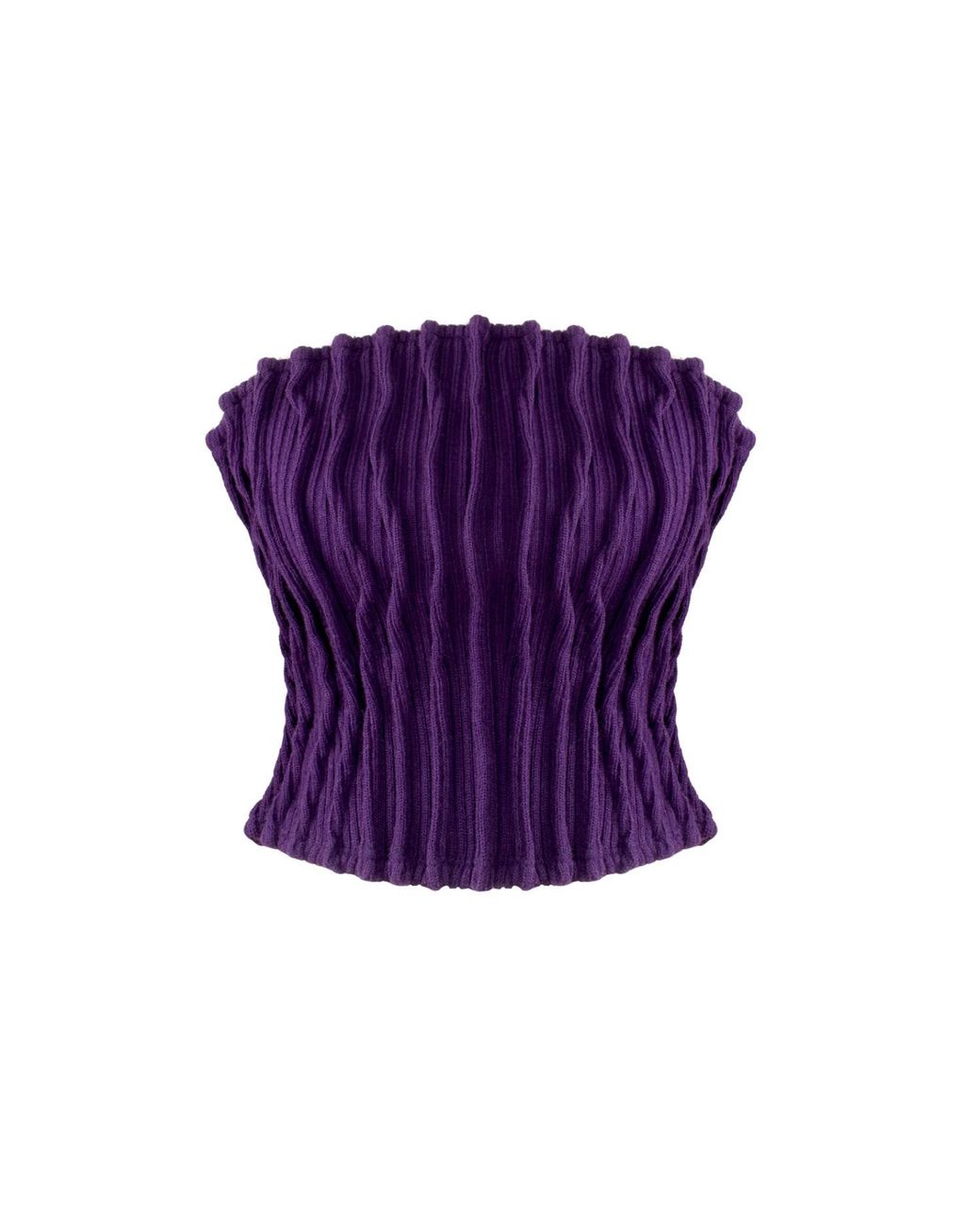 Knit Ribbed Purple Top Kargede Rib Knit Tube Top – Strapless With Pleats in Purple | Lyst UK