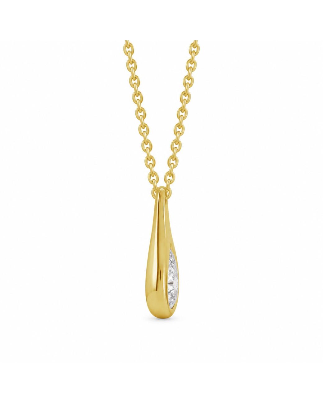 Artisan Metallic 14K Pear Diamond Teardrop Pendant Necklace