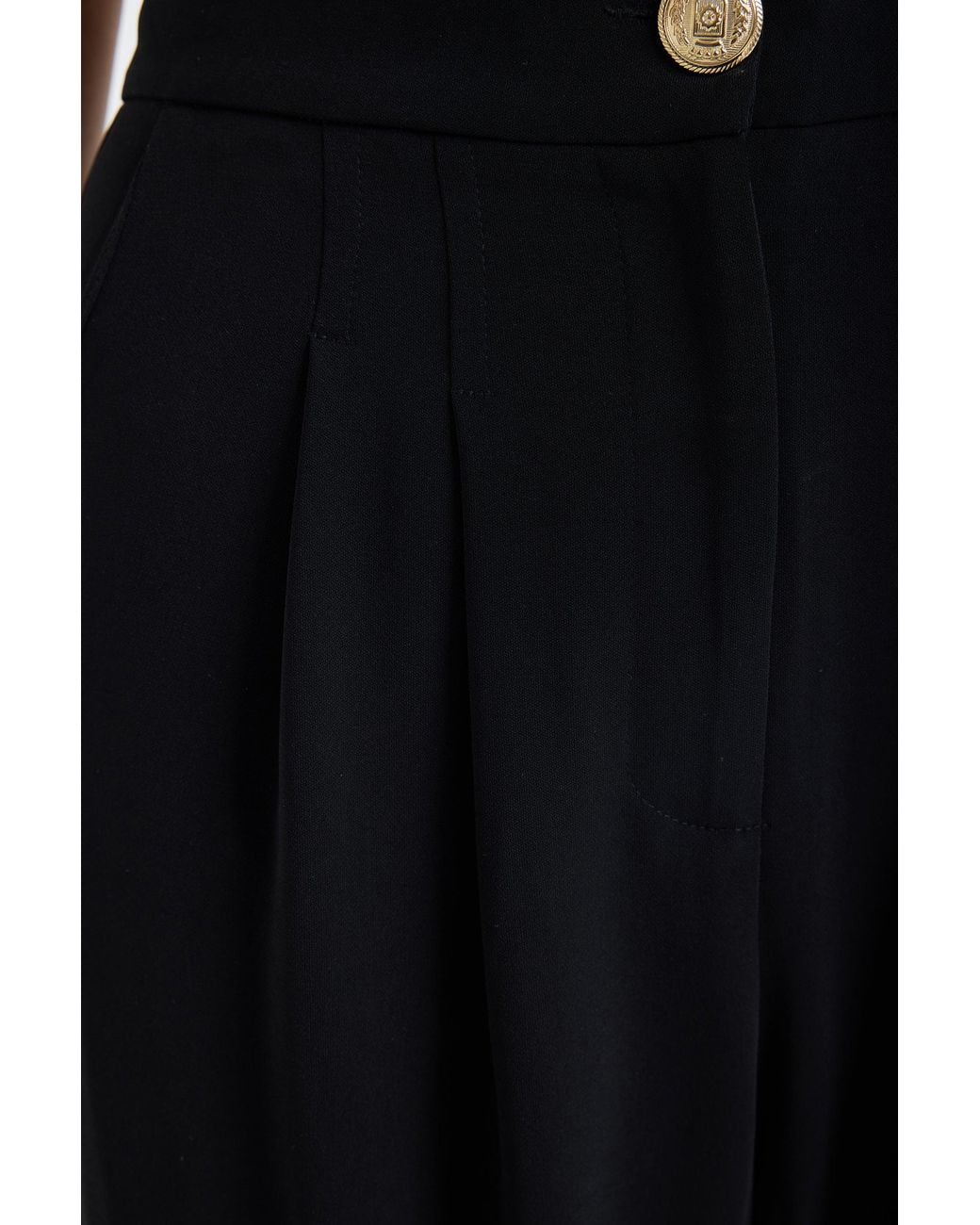 Monlicia Black Elara High Waist Pleated Trousers –