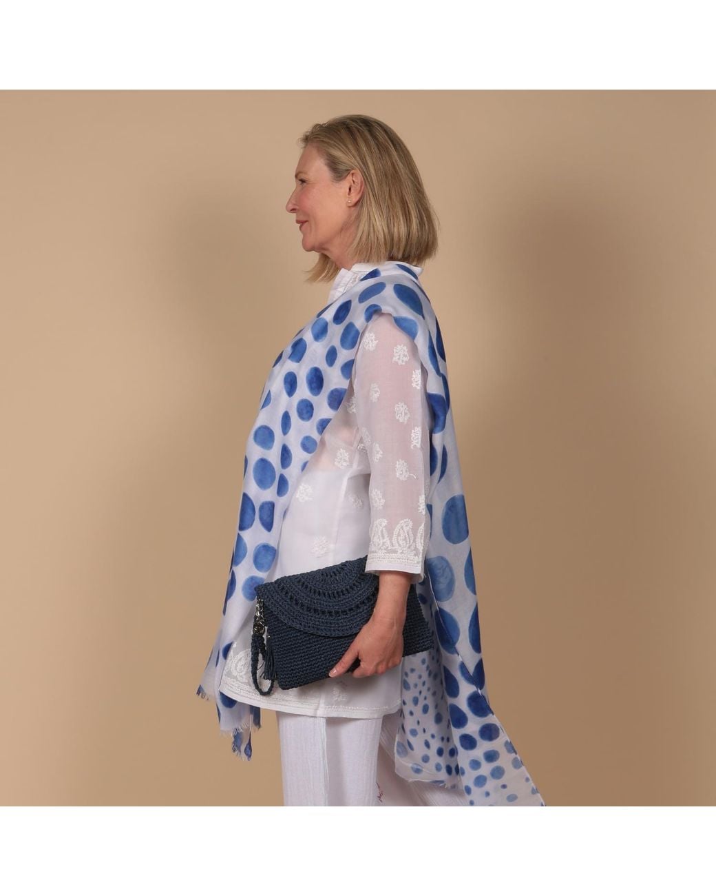 SJW BAGS LONDON Blue Grace Hand Crochet Bag