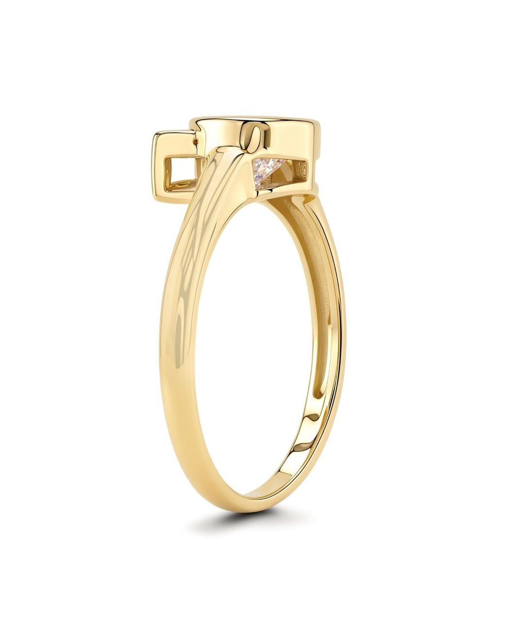 Kylie Harper Metallic Bezel-Set Diamond Cz Kitty Cat Ring