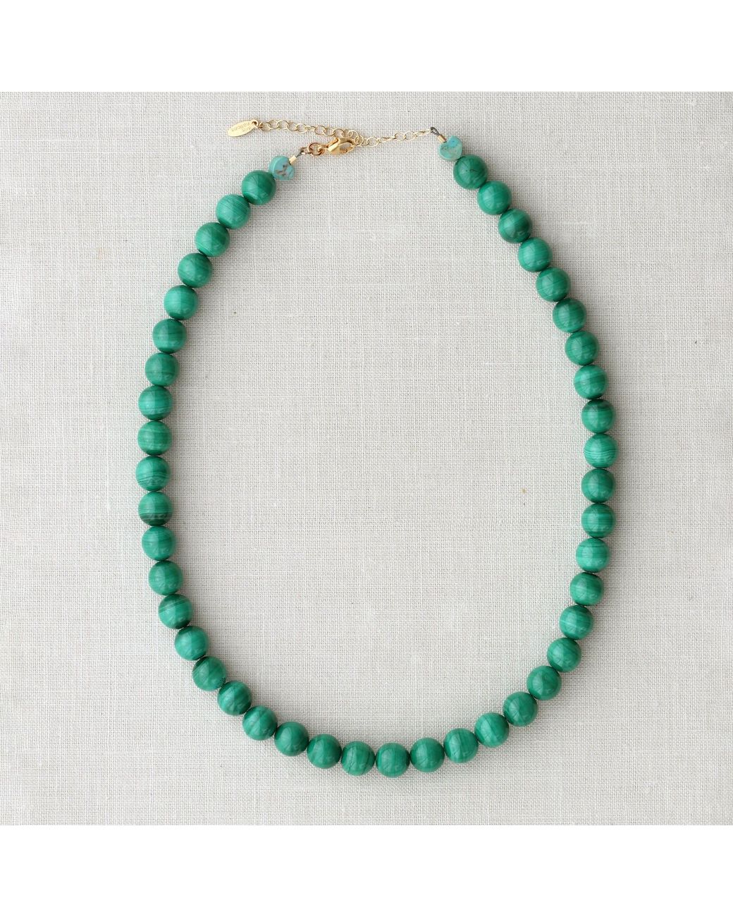 Kris Nations Green Malachite Baller Gemstone Beaded Necklace