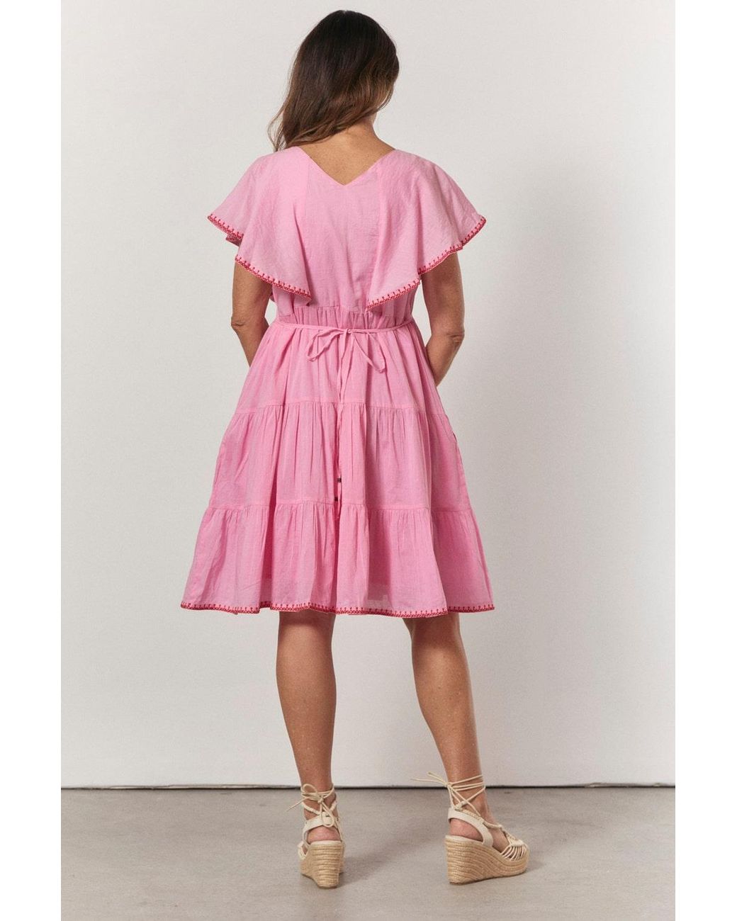 Adrift Clothing Pink Sydney Flutter Short Dress