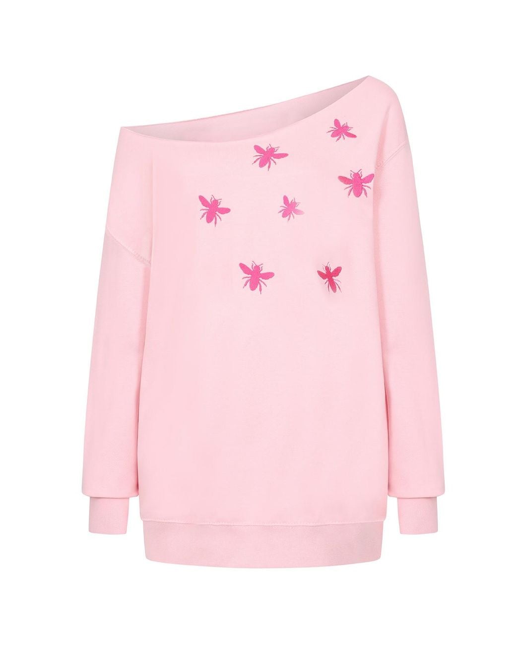 James Steward Pink Embroidered Bee Oversized Sweatshirt