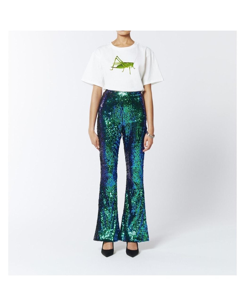 Sour Figs White Bush-Cricket Print T-Shirt