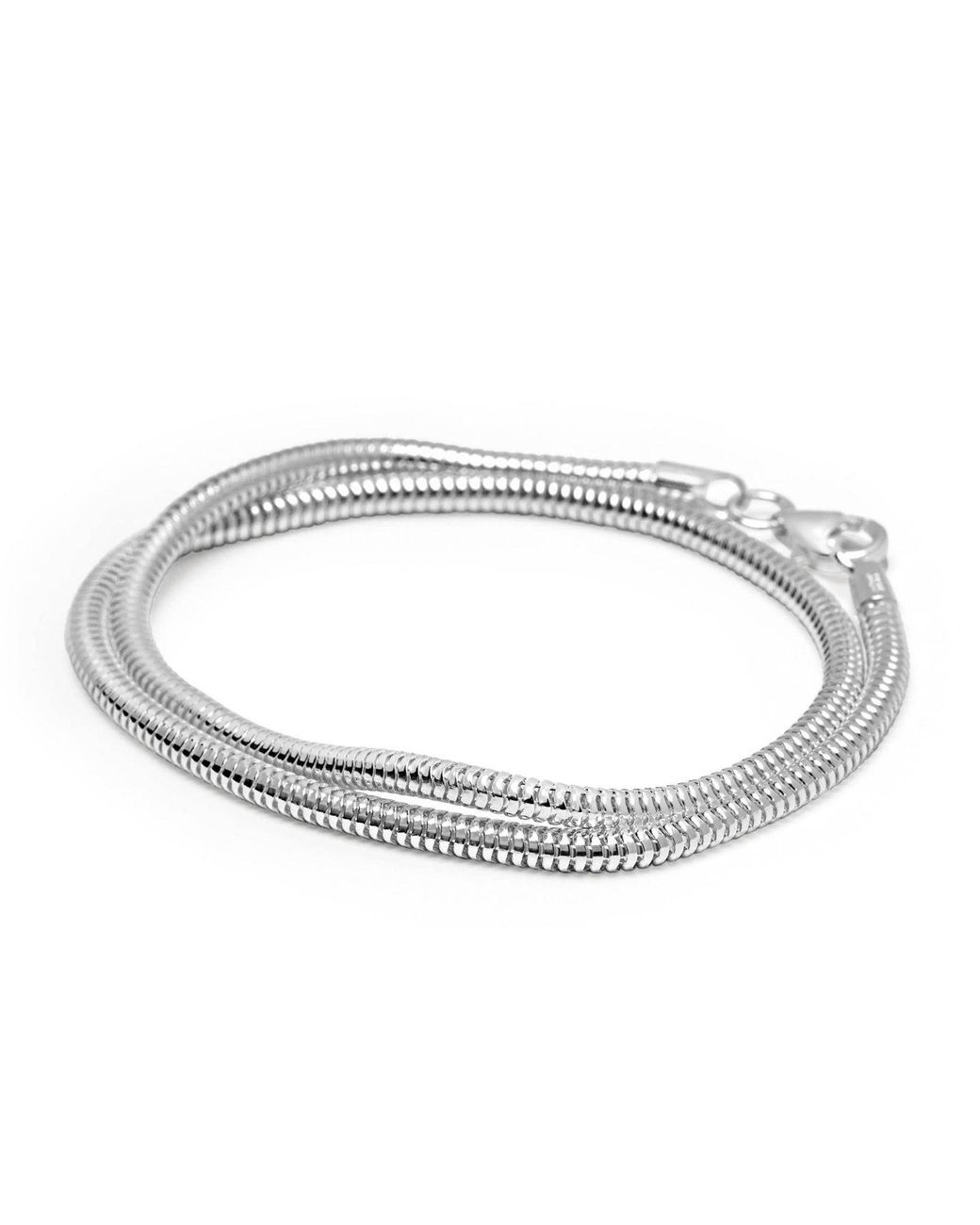 Nialaya Metallic Wrap-Around Chain Bracelet for men