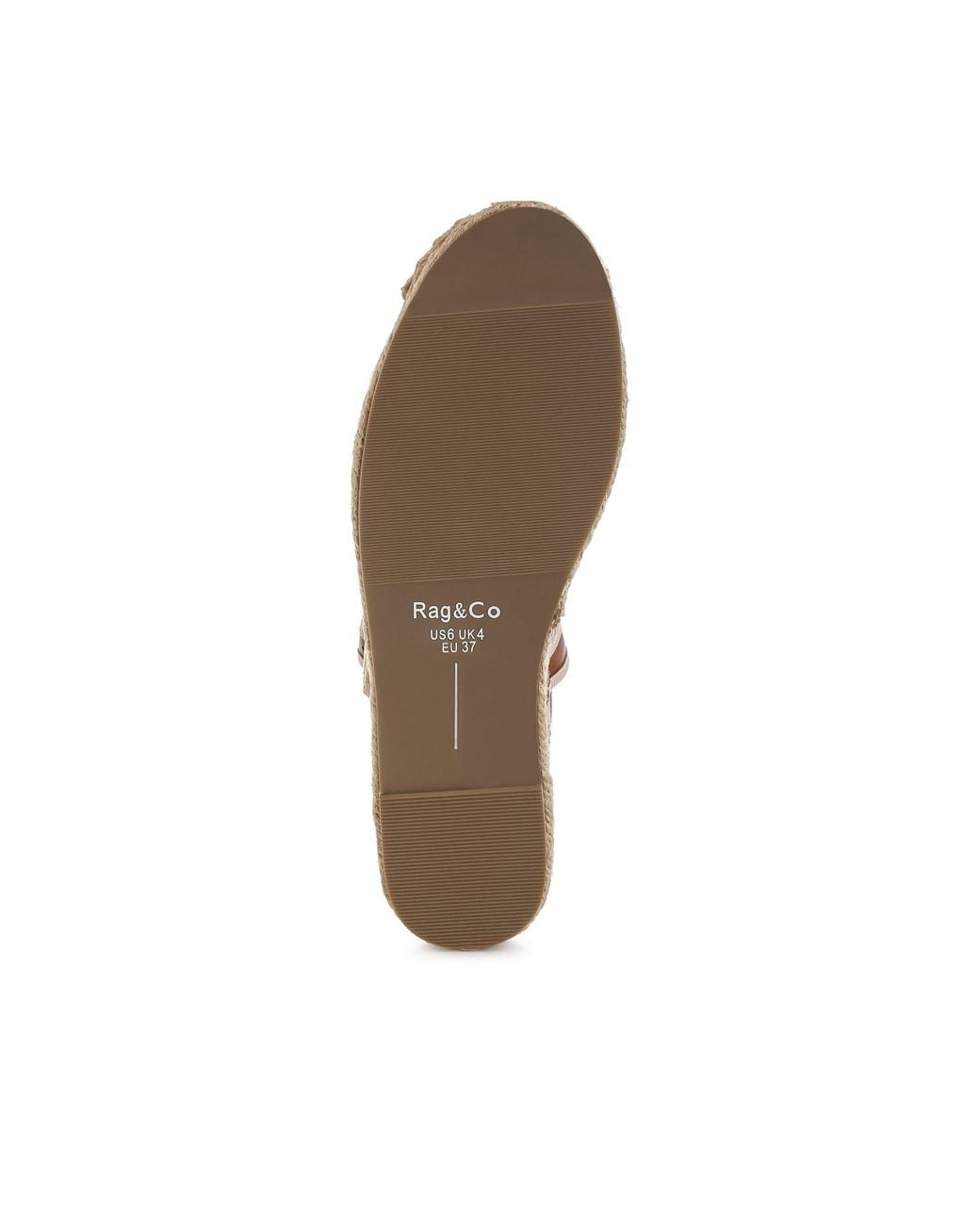 Rag & Co Brown Ostac Genuine Leather Mary Jane Espradrilles