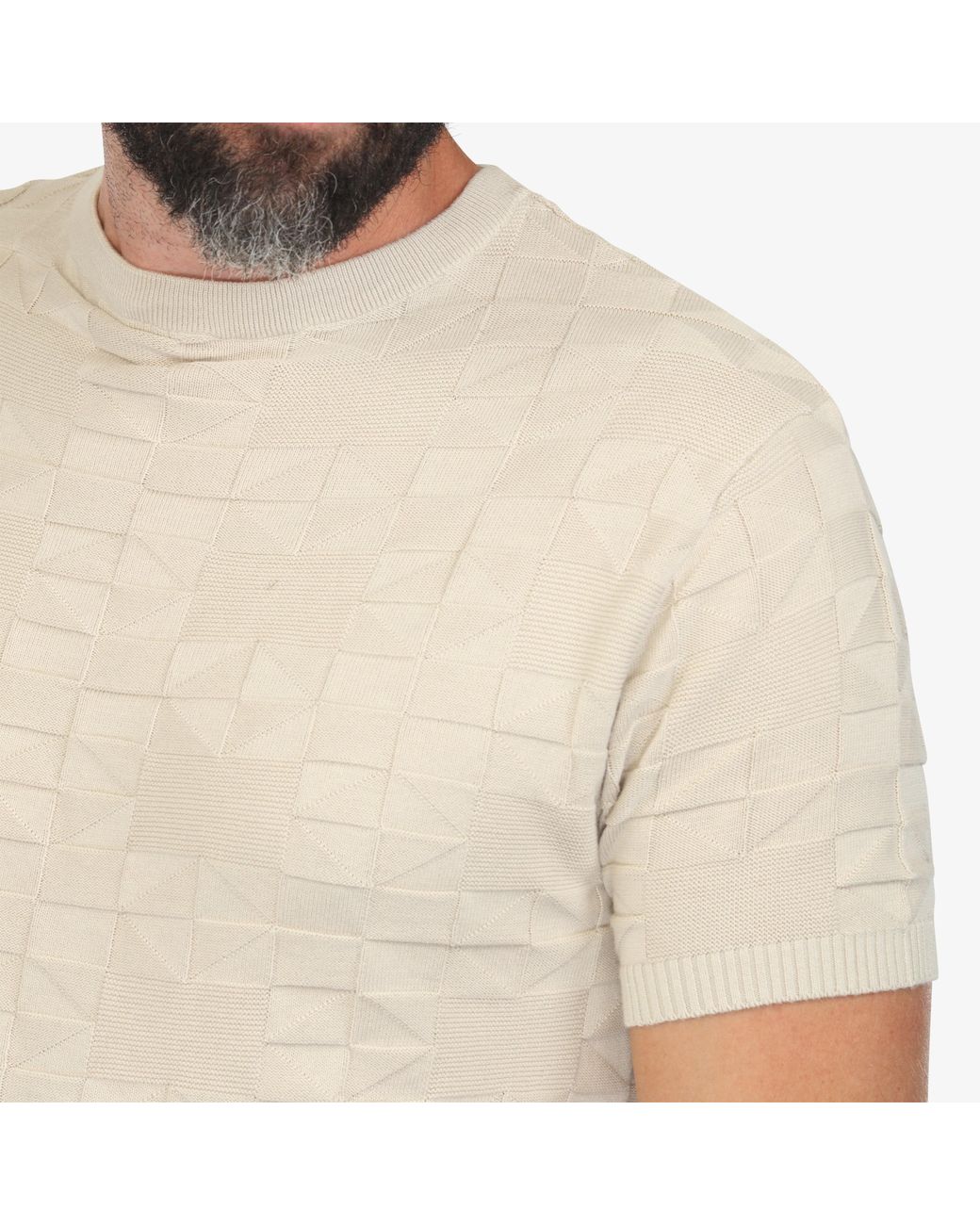Vustra Natural Patterned Sand Knit Tee for men