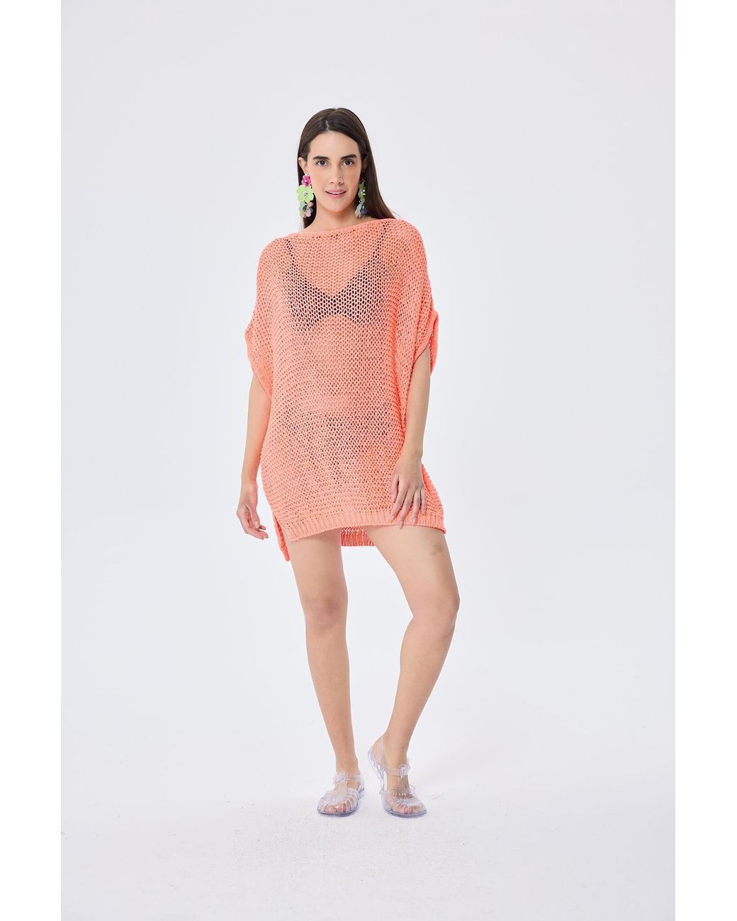 Peraluna Pink Fiona Openwork Knit Tunic