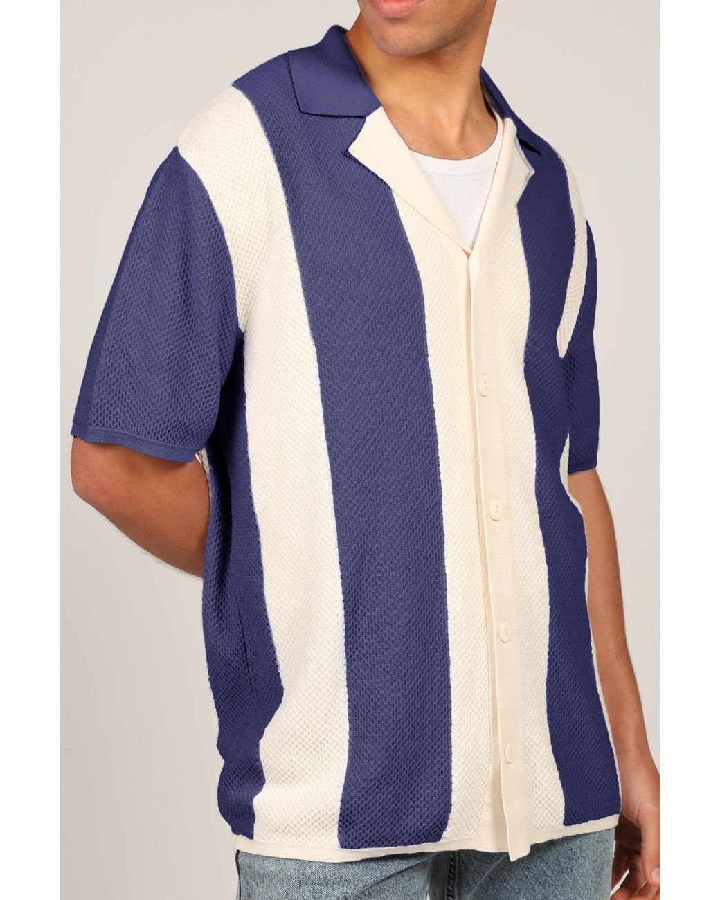 Hay Life Blue Striped Knit Shirt