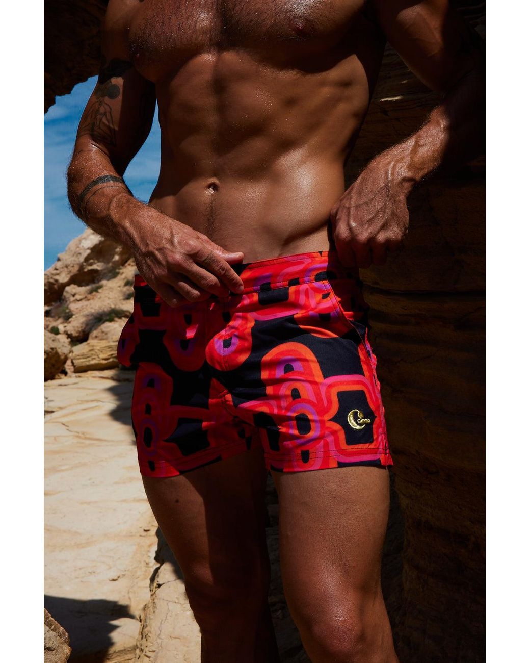 Julia Clancey Red Sunset Rooftop Board Short for men