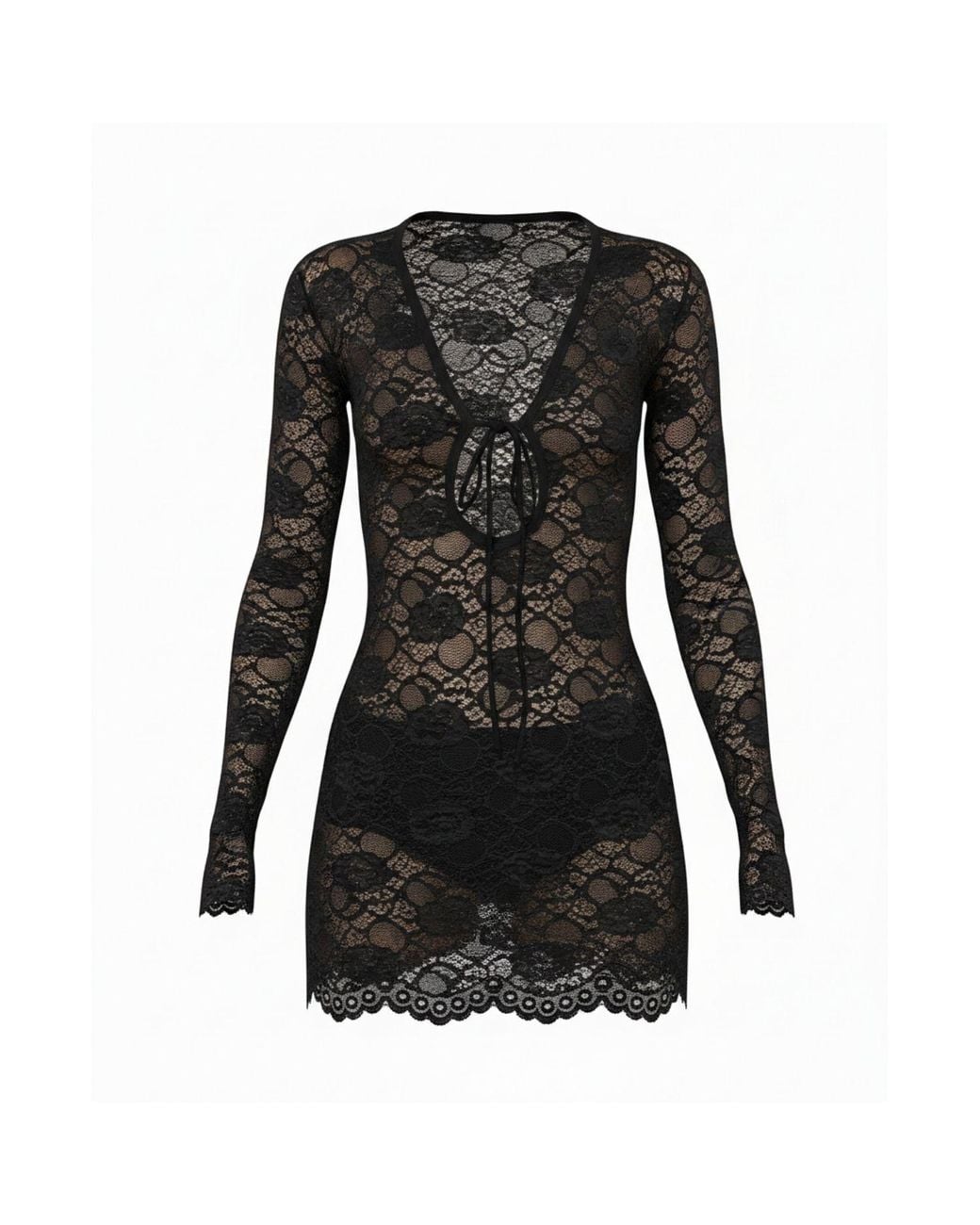 Alia Studio Black Améthyste Mini Mesh Dress
