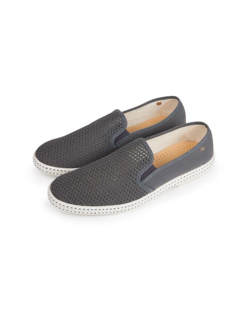 Rivieras Blue Classic Cotton Canvas Slip-On Loafer With Laces