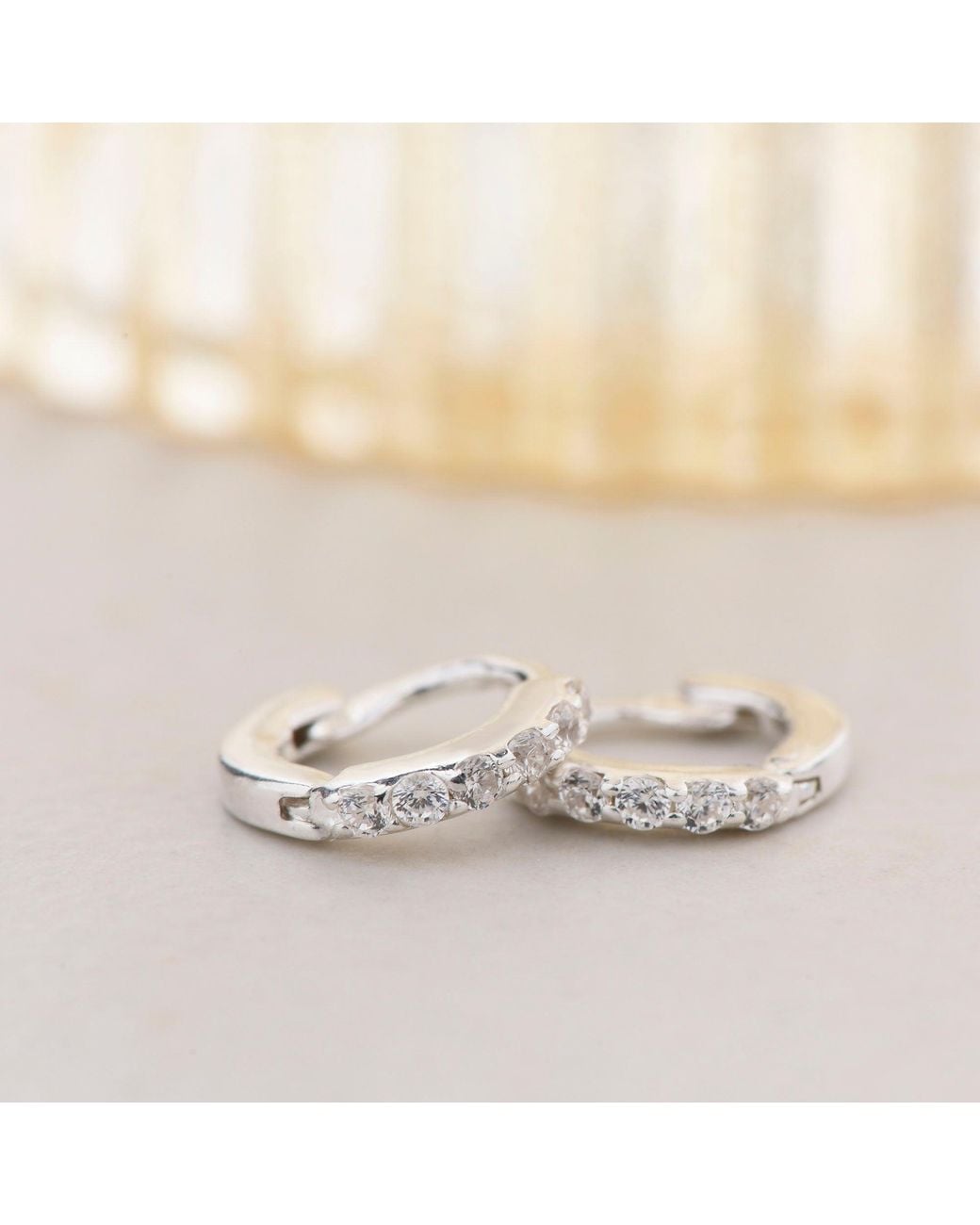 Nellou Jewellery Metallic Ava Huggie Earrings Small Sterling