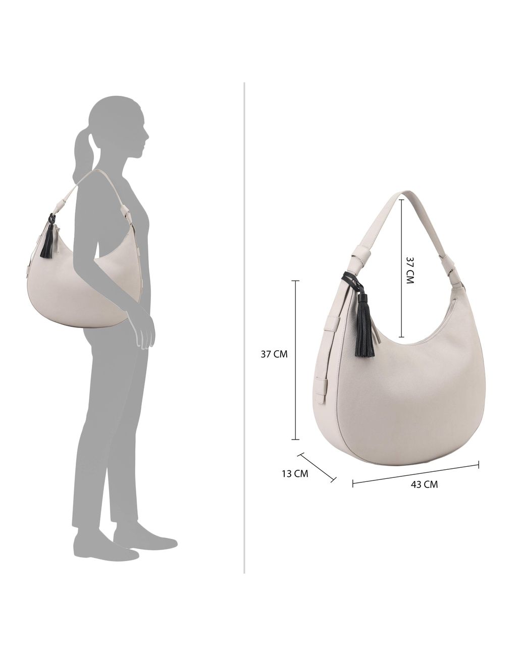 Lloyd Baker Gray Emmy Leather Hobo/Shoulder Bag- Neutrals