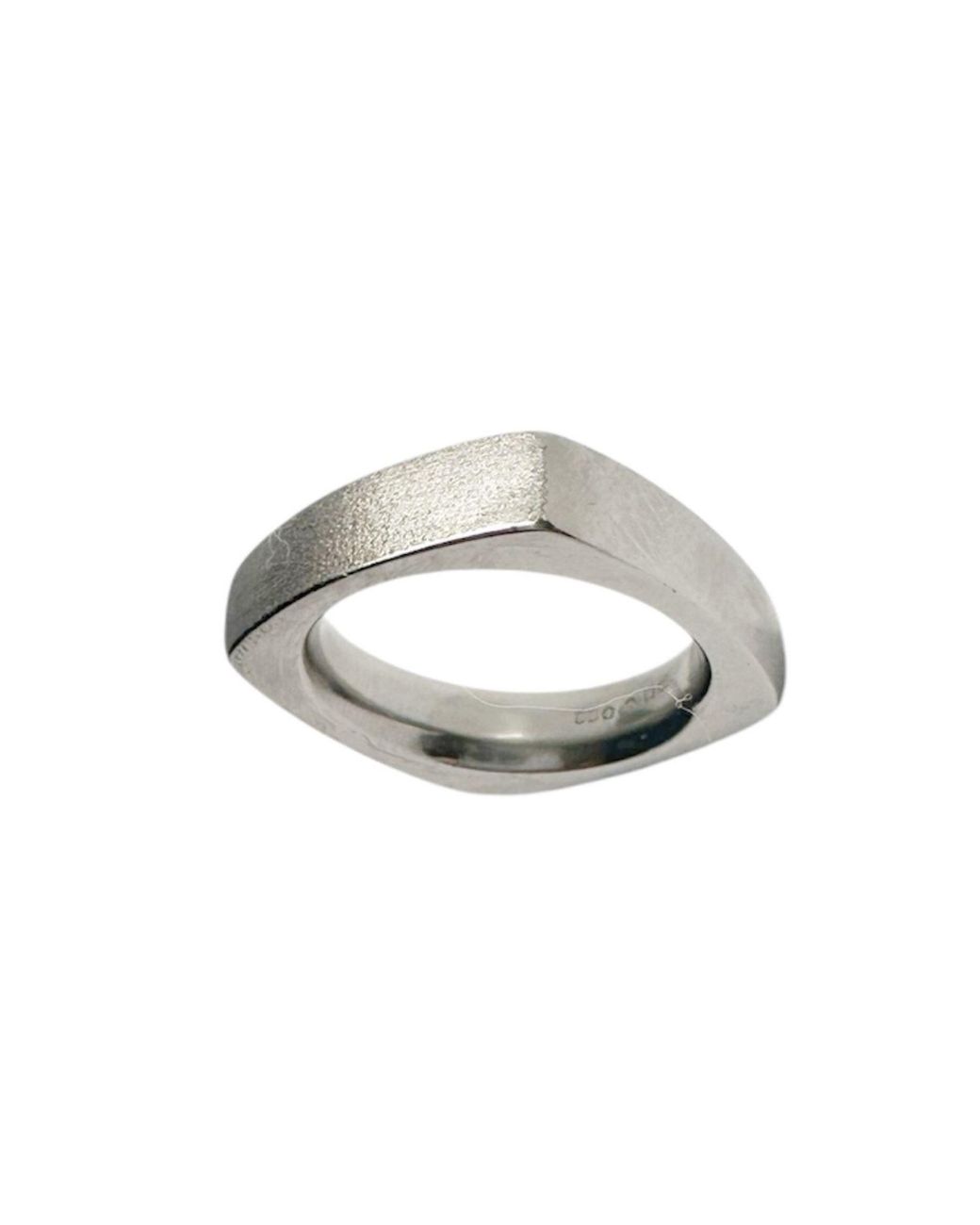 Tg-Jewellery by Tamara Gervasio Metallic Platinum Solid Square Band Ring Handmade