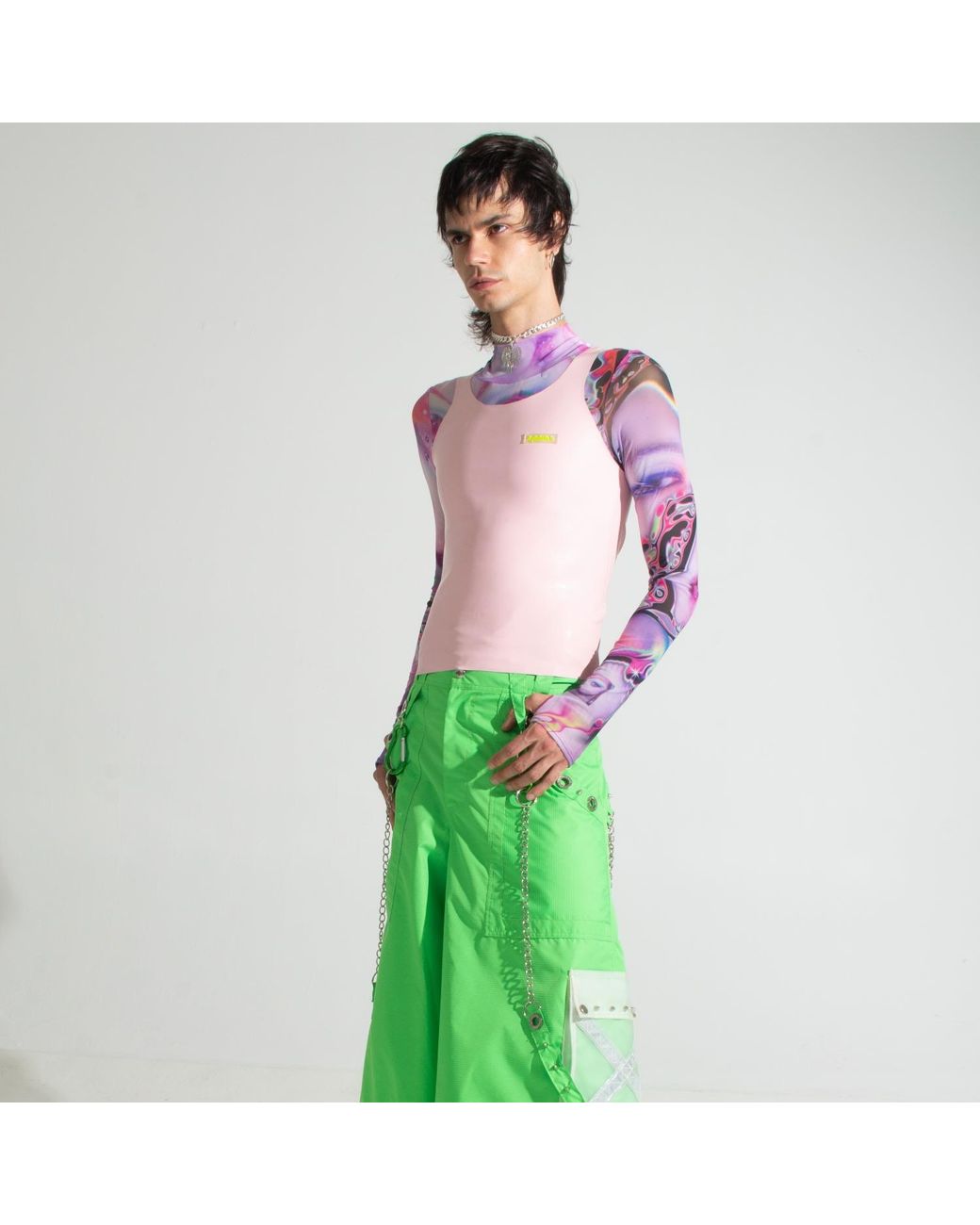 Paloma Lira Purple Punk Three-Way Mesh Top
