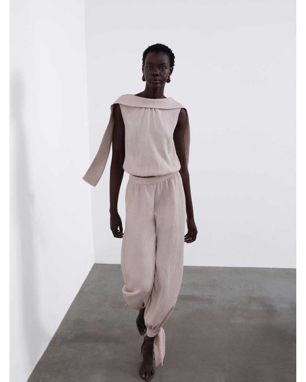 Sélone White Selis Scarf-Tie Top Stone