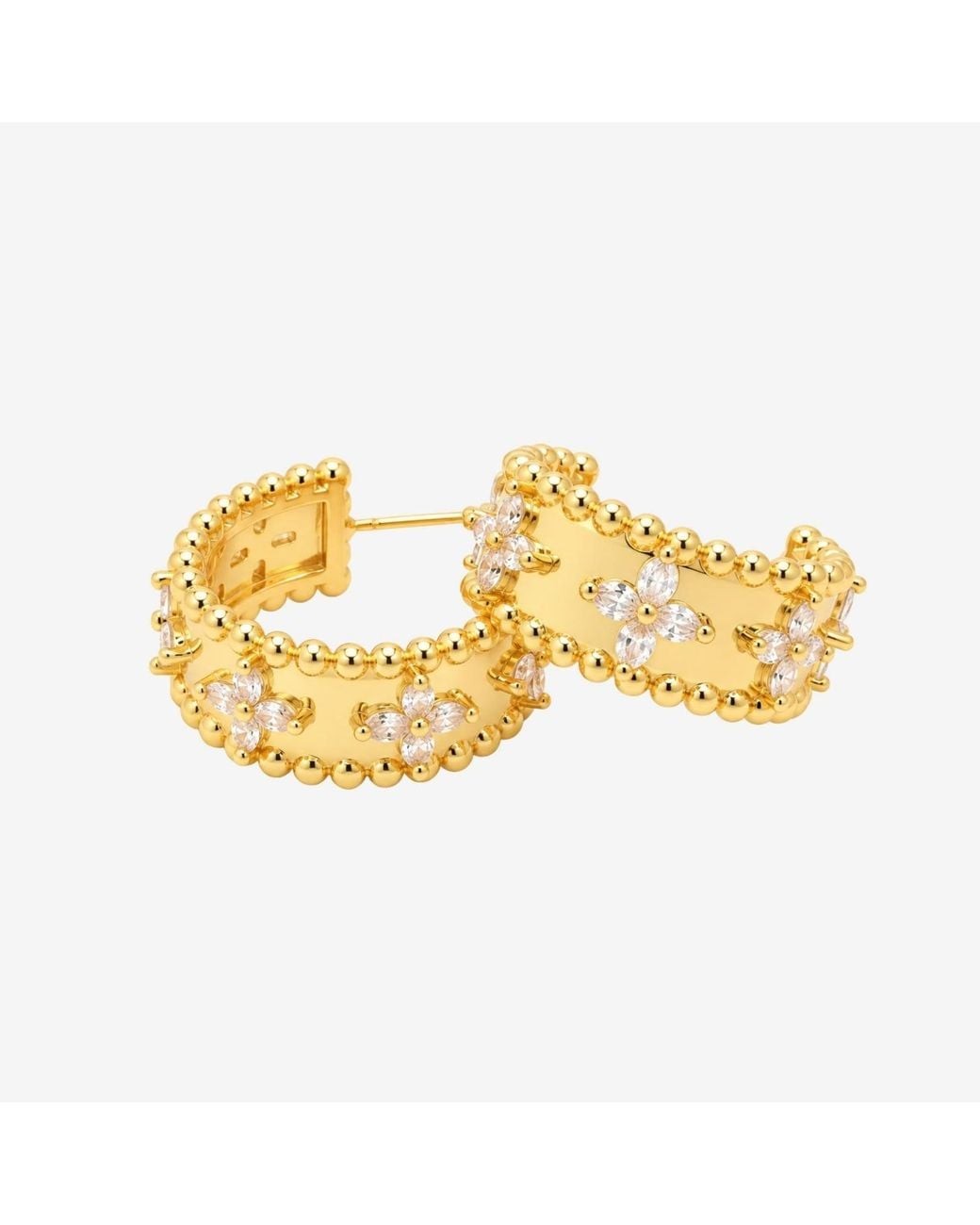 Uchi and Soto Metallic Kinmokusei Bead Floral Earrings
