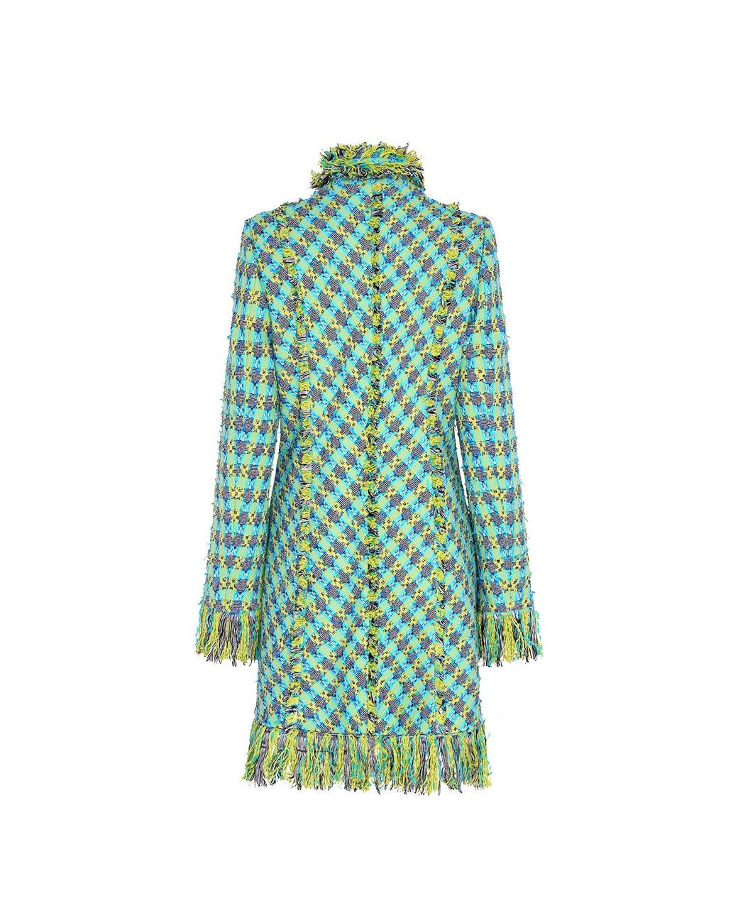 Beatrice von Tresckow Green Aqualime Fringed Lacy Coat